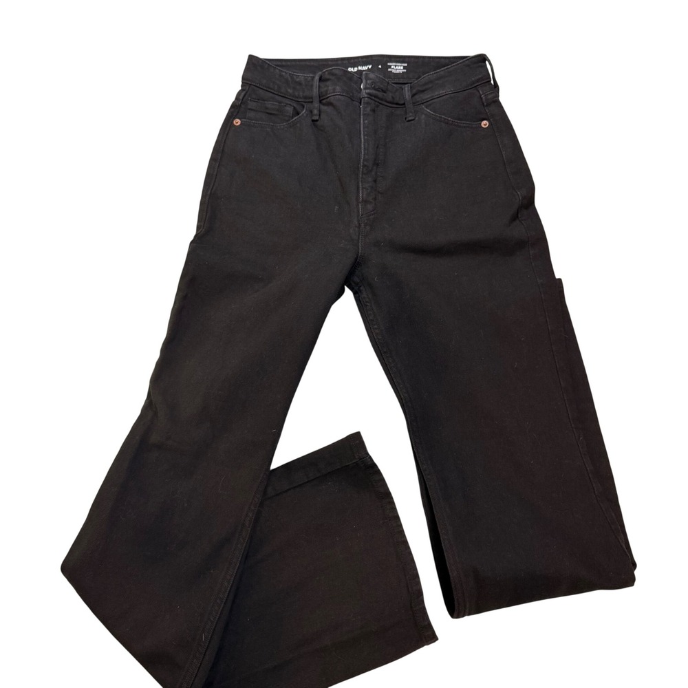 Old Navy Flare Women 4 Black Higher High-Rise Secret-Smooth Jeans 27x31 Classic